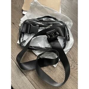 Clear Dome Fanny Pack Waist Sack Handbag S Black Nylon Adjustable Strap